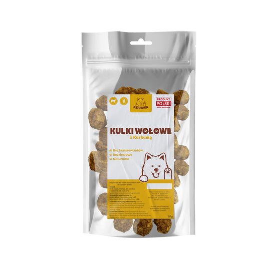 SMACZKI "KULKI WOŁOWE Z KURKUMĄ" 90G